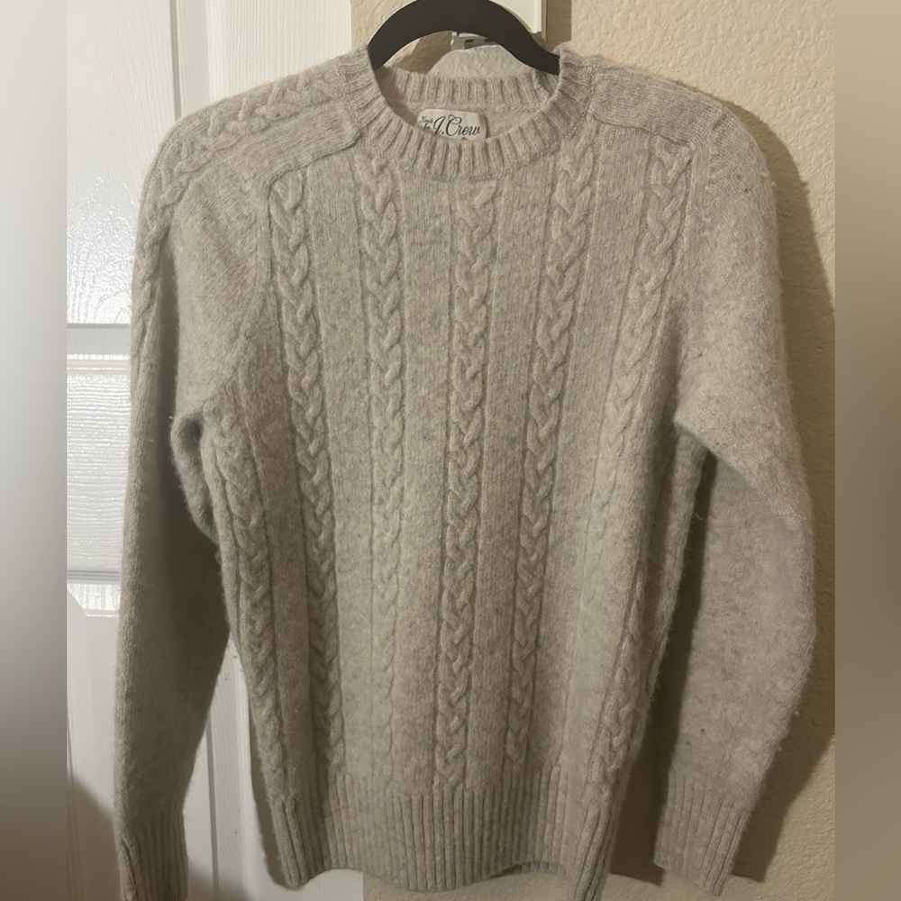 J Crew 100% Wool Cable-knit Sweater